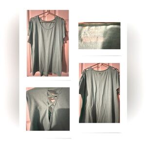 Women’s Tek Gear, Dry Tek short sleeve Vneck Tunic Light Green size 1X